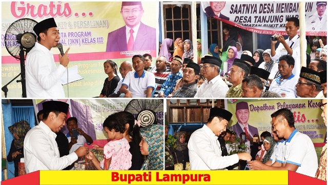Bupati Lampura Berikan Beragam Batuan di Kecamatan Bukit Kemunin