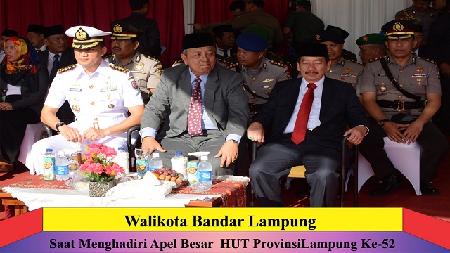 Walikota Hadiri Apel Besar HUT Provinsi Lampung Ke-52