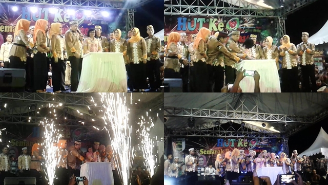 Ribuan warga, memadati Halaman kantor, Pemerintah Kabupaten Pesawaran di Jl. Raya Kedondong, Way Layap Kecamatan Gedong Tataan, menyaksikan pembukaan Gebyar Hut Ke-9 Semarak Pesawaran 2016.