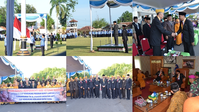 Bupati Lampung Utara Pimpin Upacara Veteran Nasional
