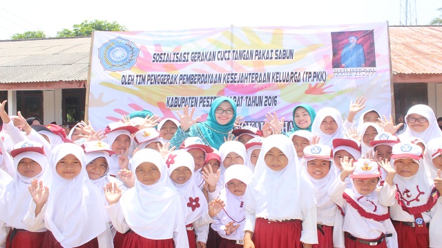 TP-PKK Pesibar Gelar Sosialisasi Cuci Tangan Pakai Sabun
