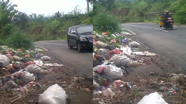 Tumpukan Sampah Jalinbar Menggangu Pengguna Jalan