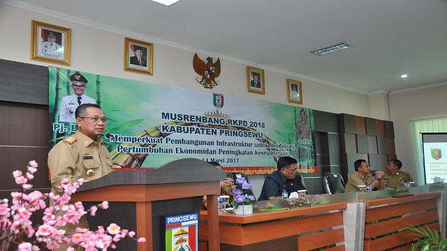 Sekdaprov Berikan Arahan Pada Musrenbang Kabupaten Pringsewu 2018