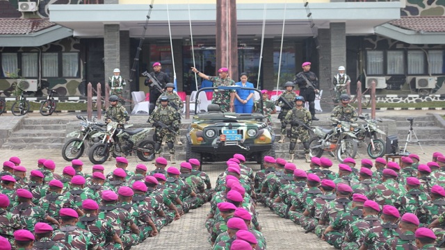 Brigif-3Mar Sambut Kunjungan Dankormar Mayor Jenderal TNI Bambang Suswantono