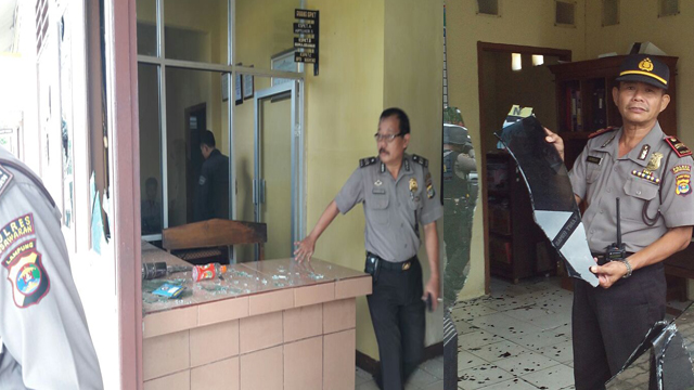 Ratusan Massa Serang Polsek Tegineneng Pesawaran