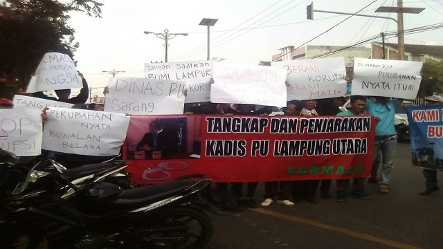 Asosiasi FORMALU Gelar Aksi, Tuntut Usut Tuntas Pungutan Setoran Proyek Dan Pembagian Paket Proyek Lampung Utara