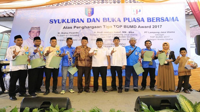 Gubernur Ridho: Anugerah TOP BUMD 2017 Awal Kebangkitan PT Lampung Jasa Utama