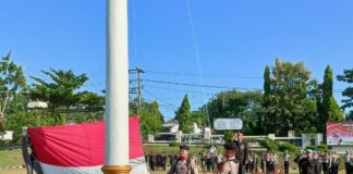 Dalam Rangka Memperingati Hari Lahir Pancasila, Polres Lampung Utara Melaksanakan Upacara Bendera