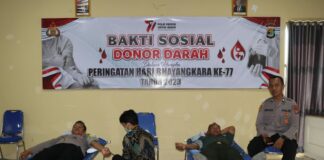 Menyambut Hari Bhayangkara ke-77, Polres Pringsewu Menggelar Bakti Sosial Donor Darah