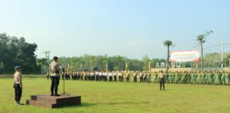Polres Tubaba Menggelar Apel Satkamling