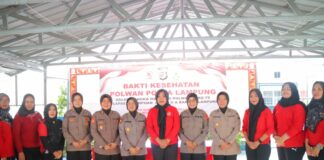 Polwan Lampung Melaksanakan Bhakti Kesehatan Dalam Rangka Hari Polwan RI Ke-75