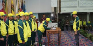 Sekdaprov Fahrizal Hadiri Pengukuhan Pengurus Bapor Korpri Dan Lepas Kontingen Korpri Lampung Ikuti Pornas Korpri XVI Di Jawa Tengah