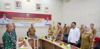 Sekda Prov. Lampung Mengikuti Rapat Koordinasi Pengendalian Inflasi Daerah Secara Virtual