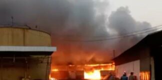 Pabrik Pengolahan Minyak Sawit Di Metro Lampung Kebakaran