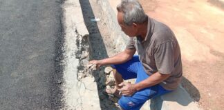 Diduga Tidak Sesuai Dengan RAB Yang Ada, Warga Protes Pihak Pemborong Bermain main Dengan Pelaksanaan Pekerjaan