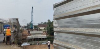 Progres Pembangunan Ulang Jembatan Way sekampung Sudah 56%