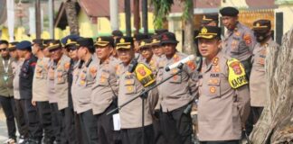 Siap Pengamanan Pemilu 2024, Polres Lamteng Menggelar Sispamkota