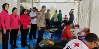 Polsek Rumbia Bersama Bhayangkari Gelar Bakti Sosial Donor Darah Dan Pengecekan Kesehatan Gratis