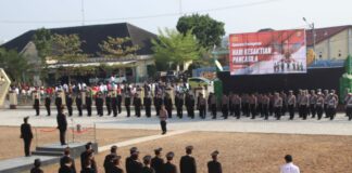 Polres Pringsewu Melakukan Upacara Hari Kesaktian Pencasila Tahun 2023