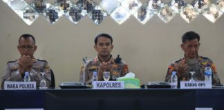 Polres Lampung Utara Menggelar Latihan Pra Operasi Mantap Brata Krakatau 2023