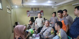 Bakti Kesehatan, Polres Way Kanan Kumpulkan 52 Kantong darah