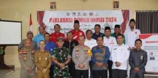 Polres Pringsewu Mendeklarasikan Pemilu Damai Dan Berkomitmen