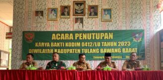 Penutupan Karya Bakti TNI 2023 Di Tiyuh Gunung Katun Tanjungan