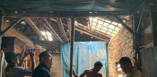 Camat Tulang Bawang Tengah Tinjau Korban Angin Puting Beliung Di Kelurahan Panaragan Jaya