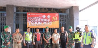 Polres Laampung Utara Melaksanakan Patroli Gabungan Dari Kantor Bawaslu, KPU, Dan Gudang Logistik