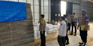 Polres Bandar Lampung Melakukan Pengecekan Gudang Logistik Pemilu 2024