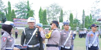 Amankan Nataru 2024, Polres Lampung Utara Laksanakan Apel Gelar Pasukan Ops Lilin Krakatau 2023