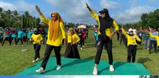 Sukseskan Pemilu 2024, Dinkes Tubaba Gelar Senam Bersama