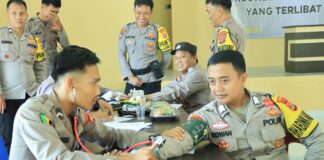 Jelang Pemilu, Personel Polres Tulang Bawang Barat Di Cek Kesehatan