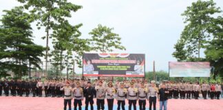 Usai Pengamanan TPS Pemilu 2024 Berjalan Lancar, Kapolres Pesawaran Berikan Apresiasi Kepada Personil BKO