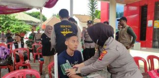 Dokkes Polresta Bandar Lampung Lakuan Pengecekan Kesehatan Usai Pemungutan Suara