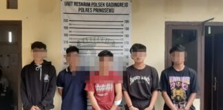 Lima Remaja Diamankan Polisi Dan Warga Saat Hendak Perang Sarung Di Gadingrejo