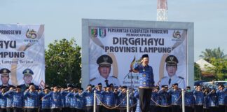 Pemkab Pringsewu Gelar Upacara HUT Ke-60 Provinsi Lampung