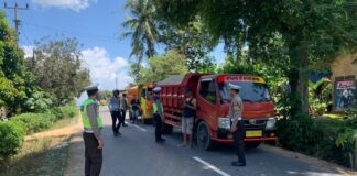 Satlantas Pringsewu Dan Dinas Perhubungan Lakukan Penindakan Truck Overload Di Jalan Banyumas