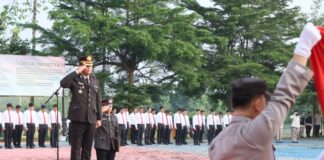 Hari Kebangkitan Nasional, Polres Pesawaran Serta Jajaran Menggelar Upacara