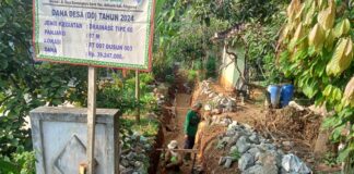 Bangun Drainase, Pekon Bandung Baru Barat alokasikan Dana Desa tahap Satu Tahun Anggaran 2024
