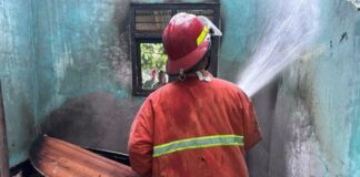 Rumah Di Wonosari Pringsewu Lampung Terbakar Akibat Korsleting Listrik